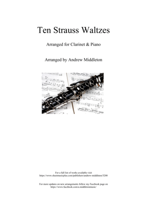 Book cover for 10 Strauss Waltzes arranged for Clarinet and Piano