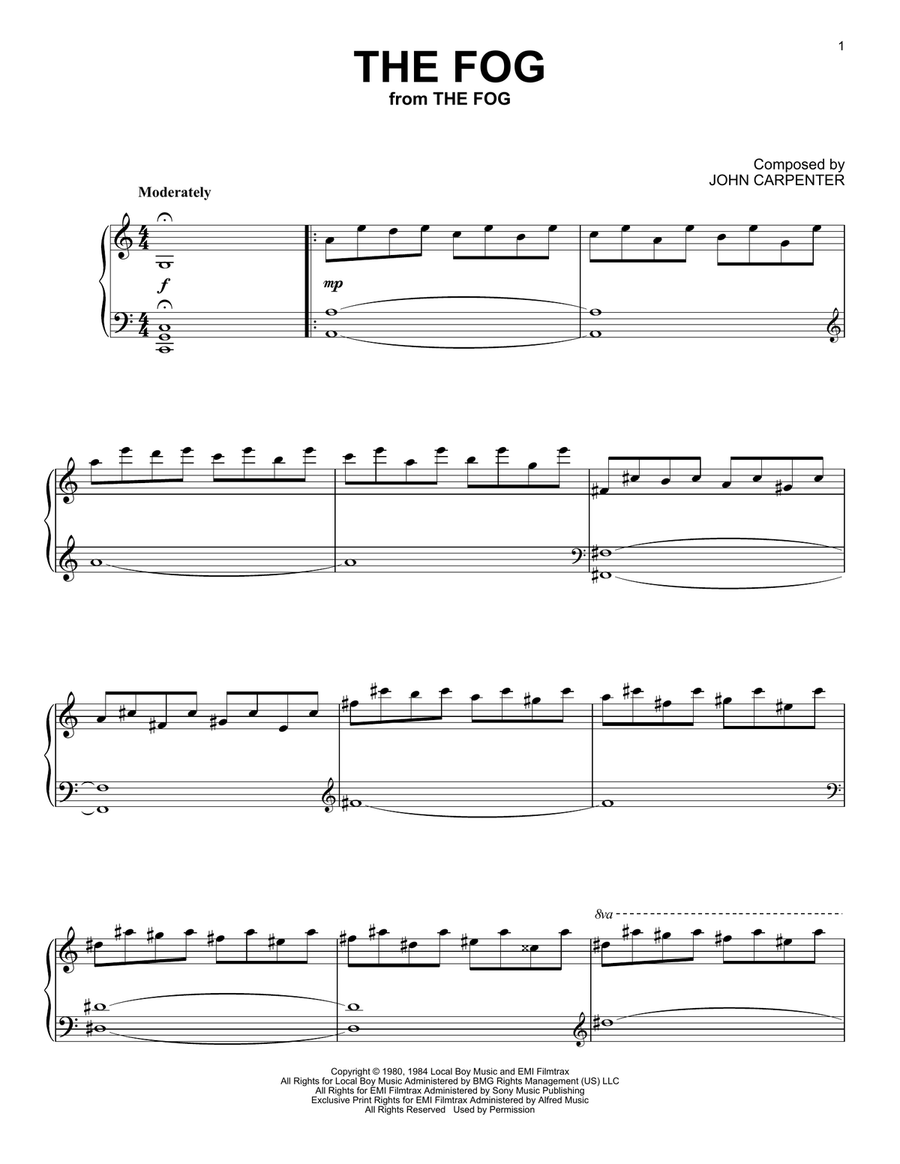 The Fog The Fog Piano Solo scores gallery preview page 1