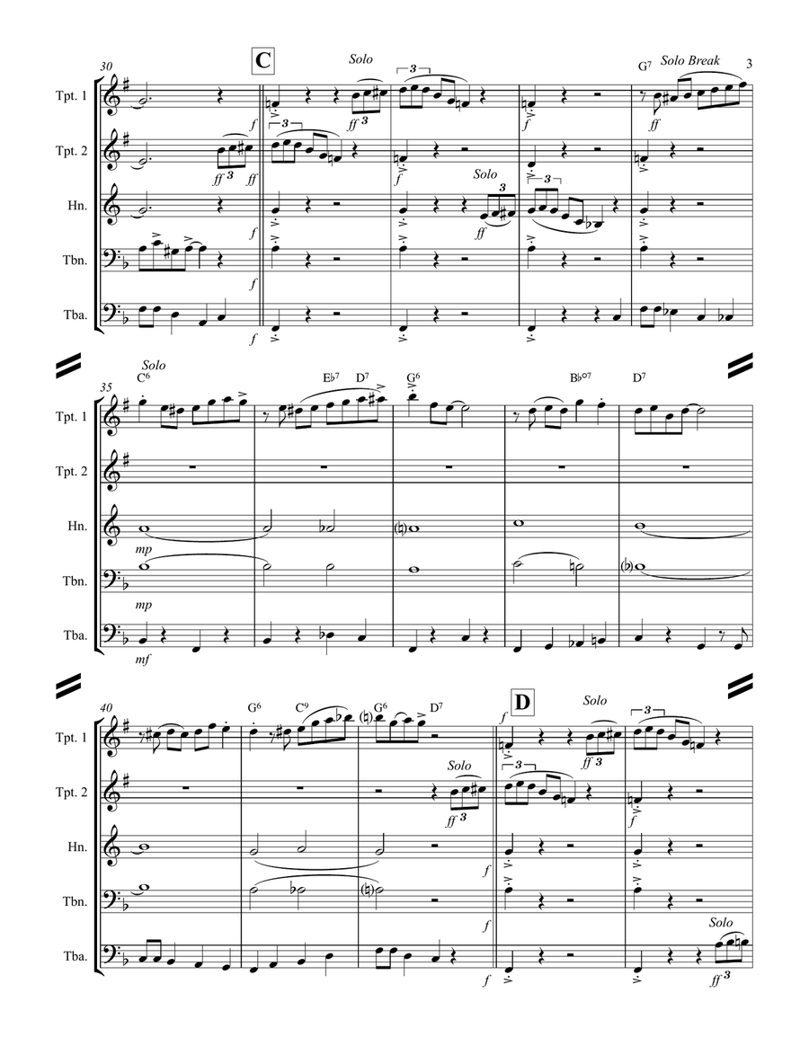 Royal Garden Blues (for Brass Quintet) Brass Quintet scores gallery preview page 4