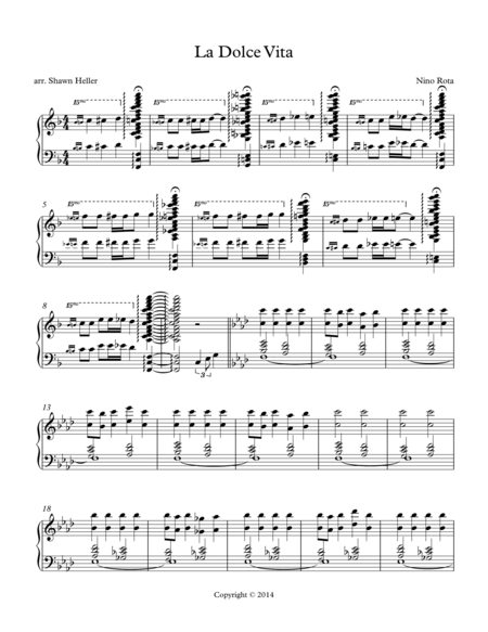 "La Dolce Vita" for Piano Solo image number null