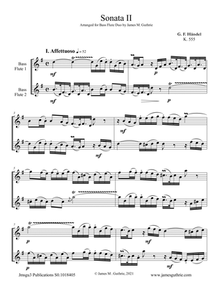Book cover for Handel: Sonata No. 2 for Bass Flute Duo