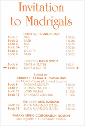 Book cover for Invitation to Madrigals, Book 7