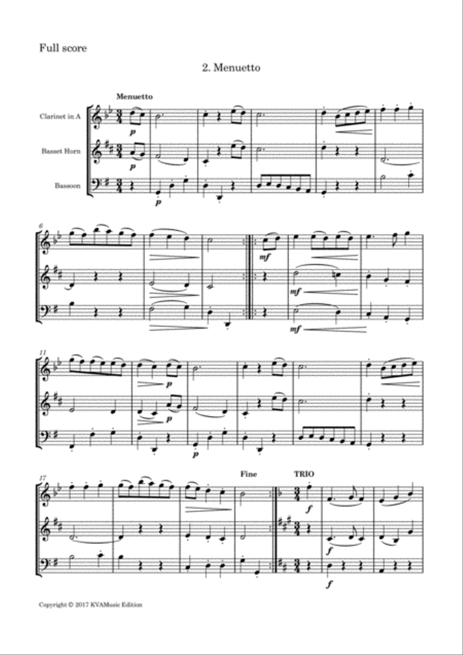 J. Haydn: Divertimento in G major Hob IX:53 Woodwind Trio scores gallery preview page 5
