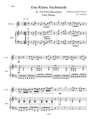 Eine Kleine Nachtmusik (A Little Night Music) for Alto Sax Solo with Piano Accompaniment