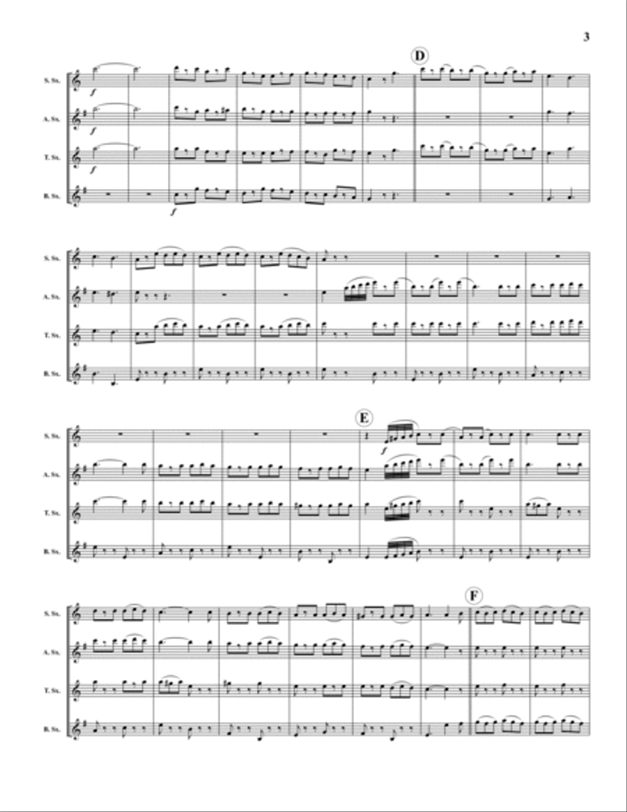 Finiculi, Finicula Saxophone Quartet scores gallery preview page 3