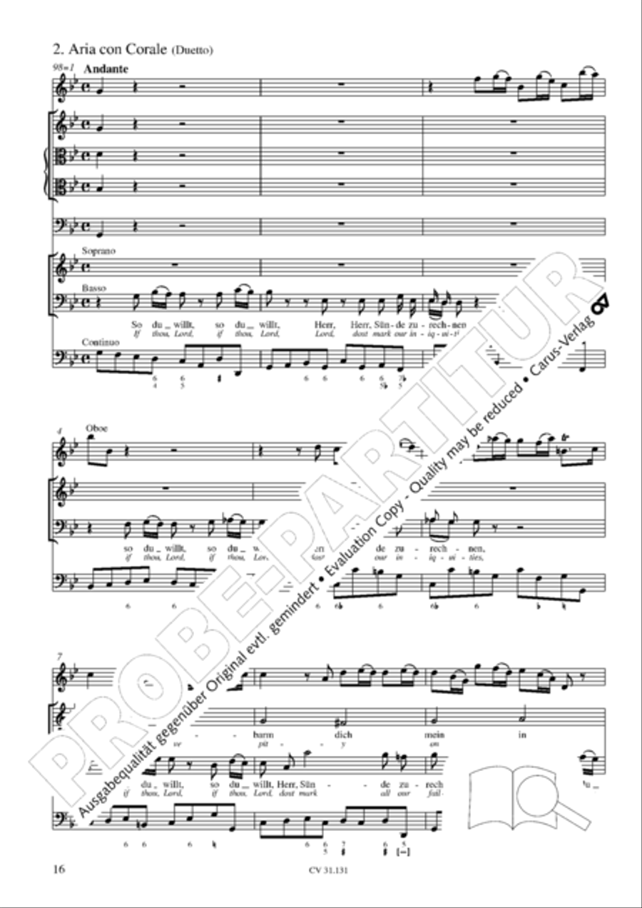 Form the deep, Lord, cried I, Lord, to Thee (Aus der Tiefe rufe ich, Herr, zu dir) 4-Part scores gallery preview page 17