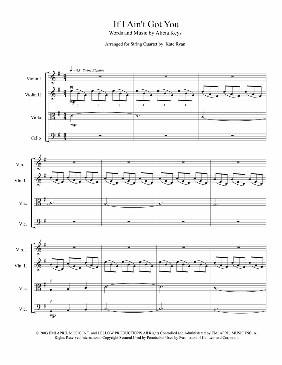 If I Ain't Got You String Quartet scores gallery preview page 2