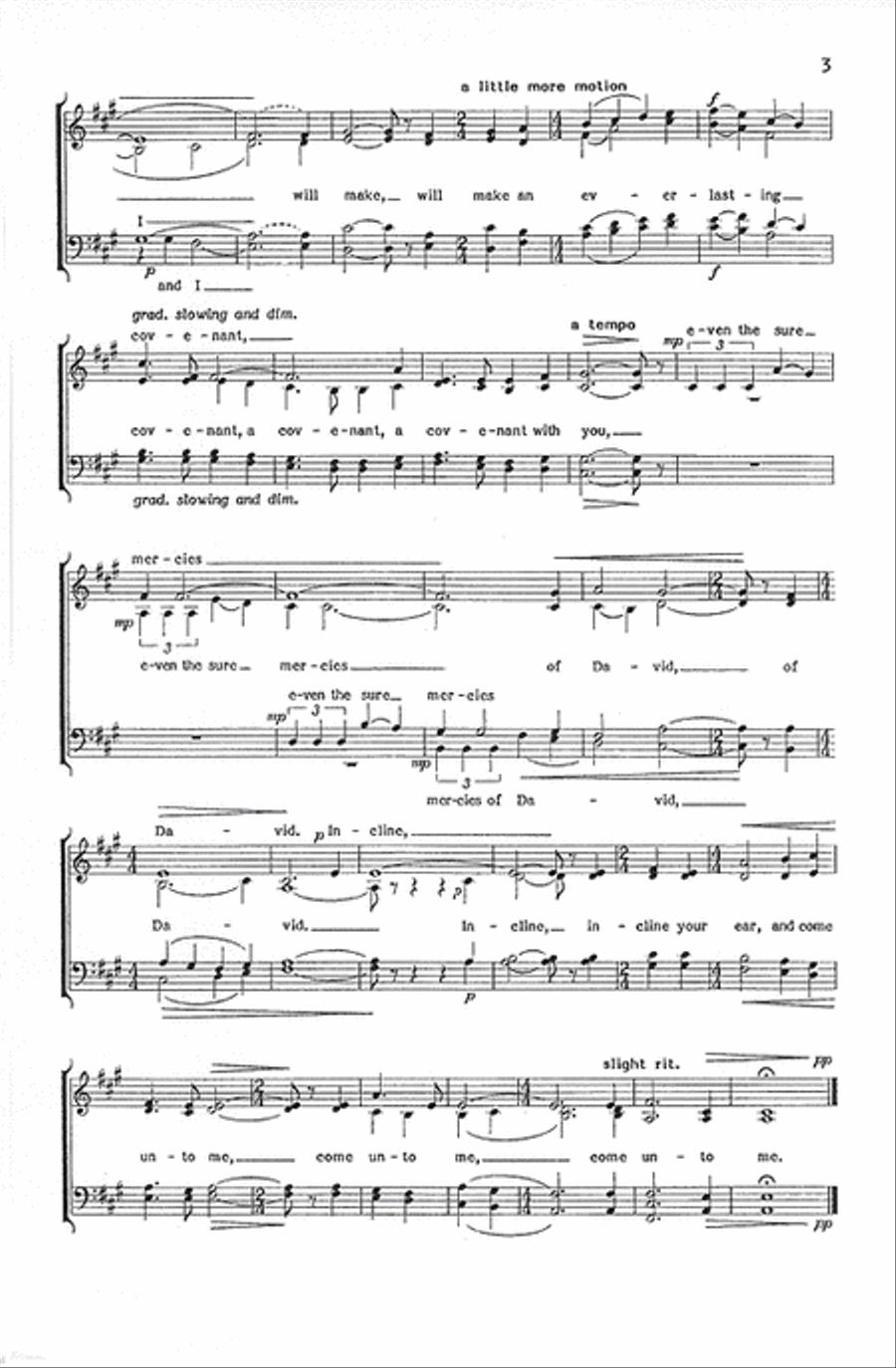 Incline Your Ear, and Come Unto Me 4-Part scores gallery preview page 3