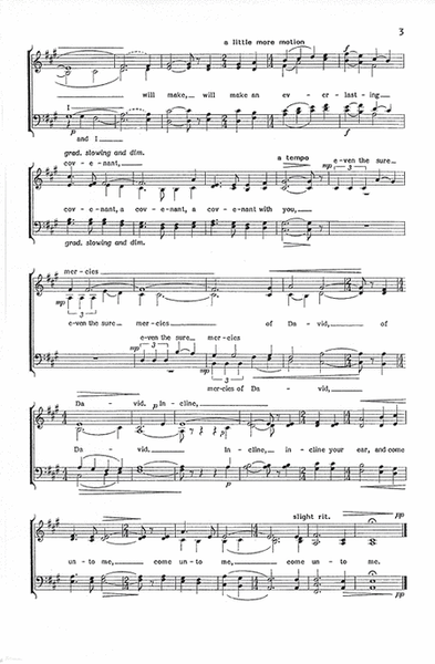 Incline Your Ear, and Come Unto Me 4-Part - Sheet Music