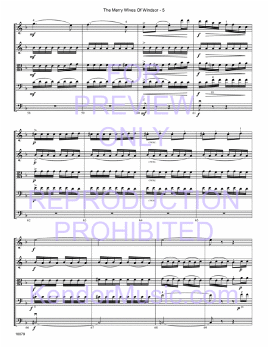 Merry Wives Of Windsor, The (Themes From The Overture) (Full Score) Orchestra scores gallery preview page 7