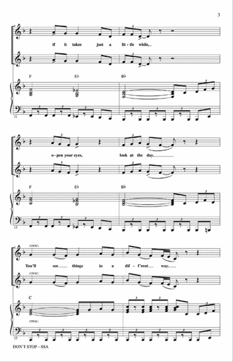 Don't Stop Don't Stop SSA scores gallery preview page 3