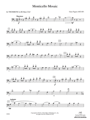 Monticello Mosaic: (wp) 1st B-flat Trombone B.C.