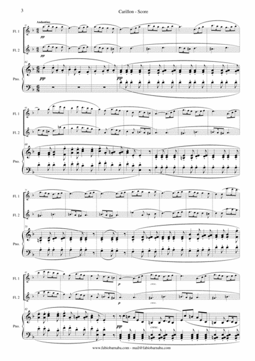 Carillon from "L'Arlésienne" - for 2 Flutes & Piano image number null