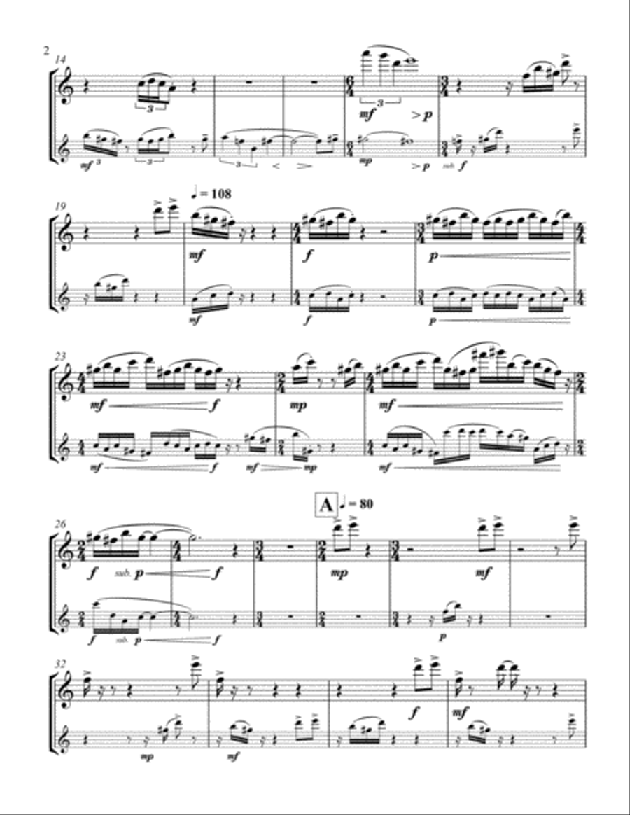 Four for Two Woodwind Duet scores gallery preview page 4