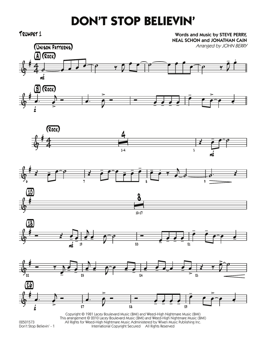 Don't Stop Believin' - Trumpet 1