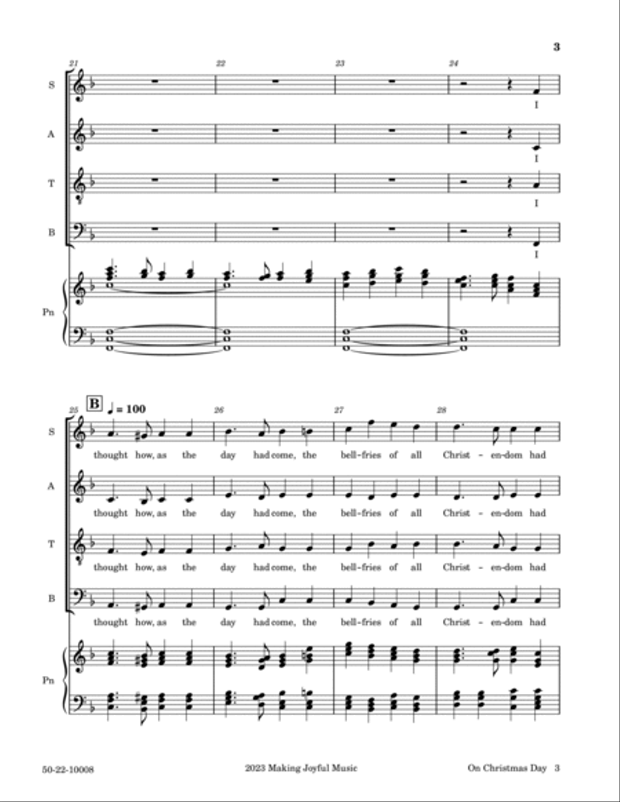 On Christmas Day - SATB divisi Ensemble Divisi scores gallery preview page 3