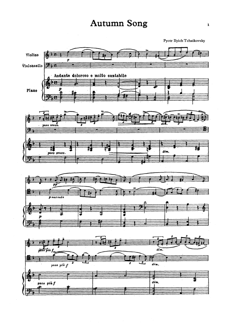 Autumn Song Autumn Song Piano Trio scores gallery preview page 1