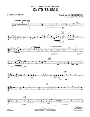 Book cover for Rey's Theme (from Star Wars: The Force Awakens) - Eb Alto Saxophone 1