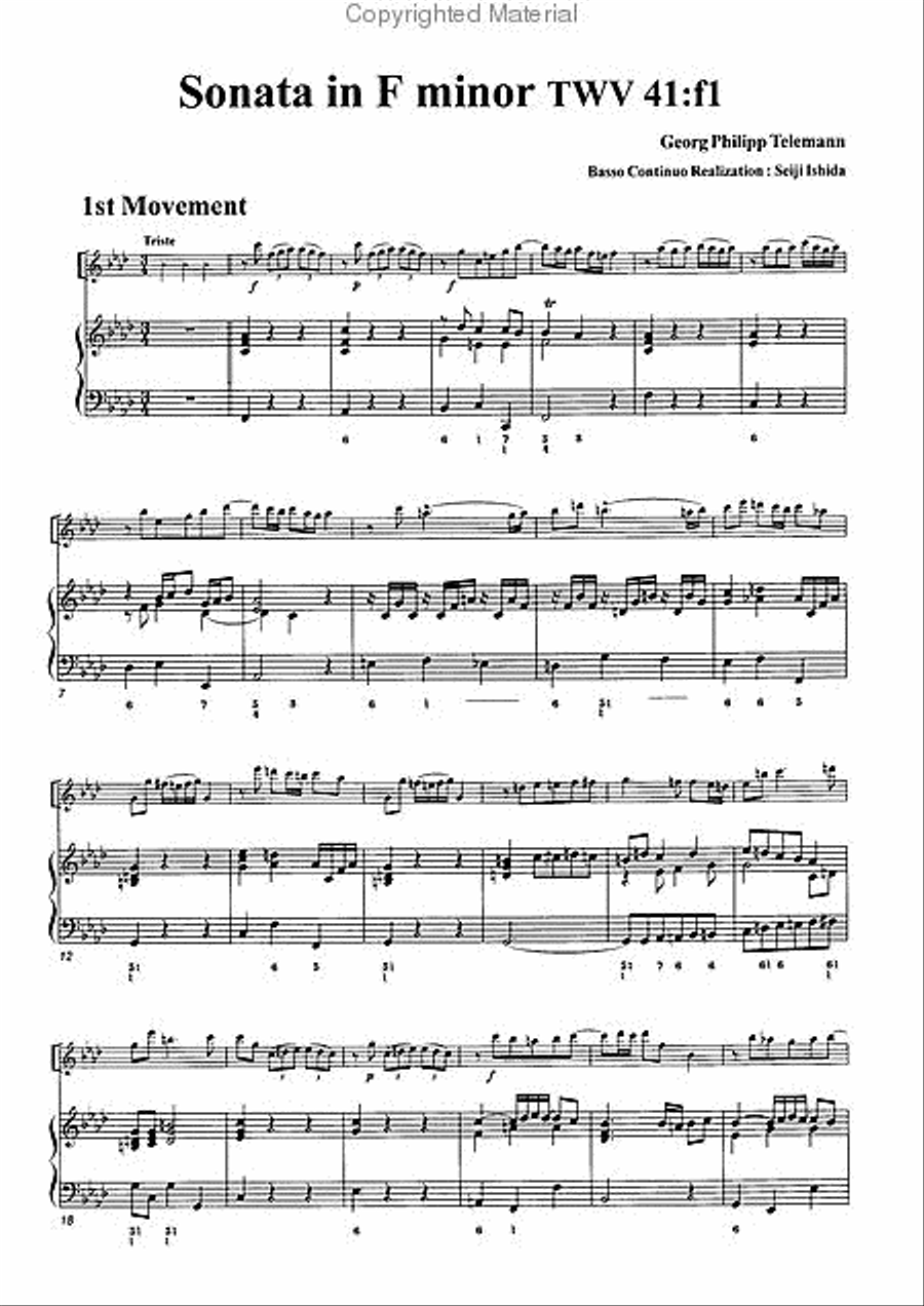 Sonata in F minor, TWV41:f2 Alto Recorder scores gallery preview page 3