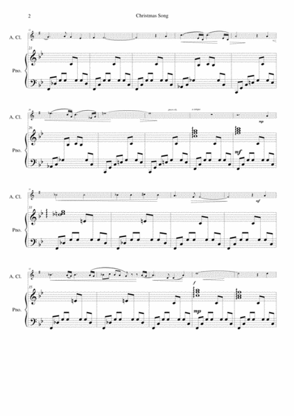 Christmas Song for alto clarinet and piano image number null