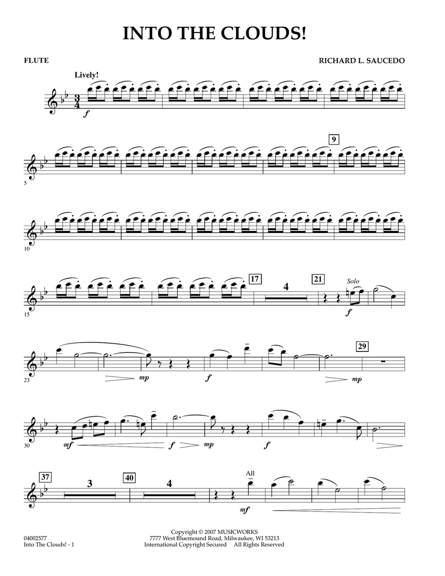 Into The Clouds! - Flute Into The Clouds! - Flute Concert Band scores gallery preview page 1