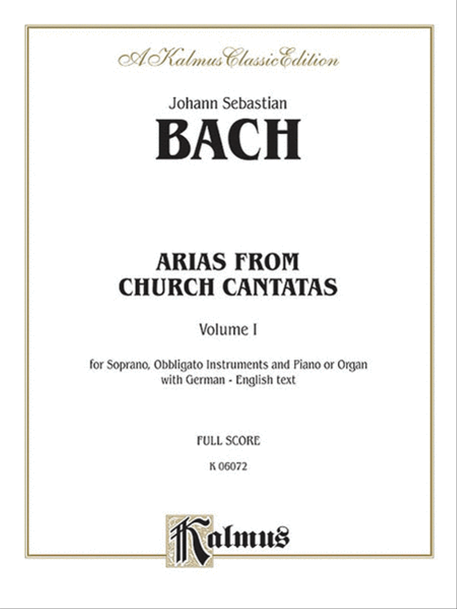 Soprano Arias from Church Cantatas (Sacred), Volume 1