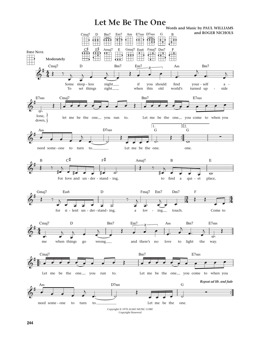 Let Me Be The One (from The Daily Ukulele) (arr. Jim Beloff) Ukulele scores gallery preview page 1