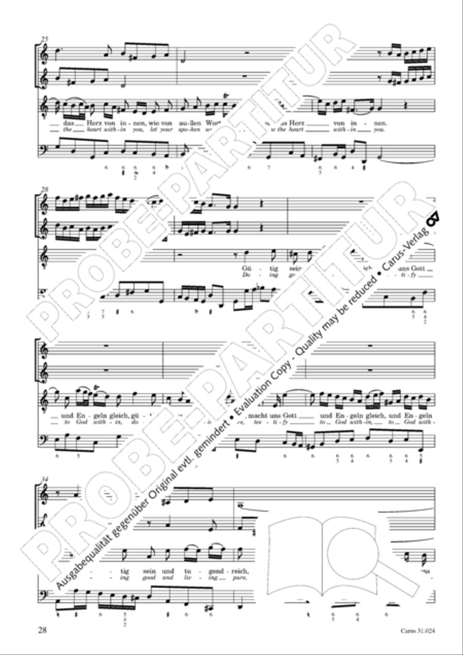 A conscience pure (Ein ungefarbt Gemute) 4-Part scores gallery preview page 29