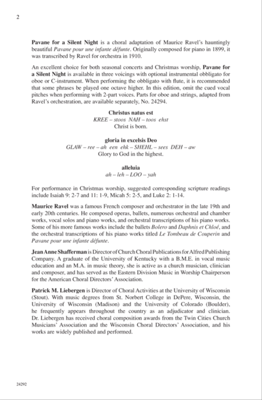 Pavane for a Silent Night SSA scores gallery preview page 1