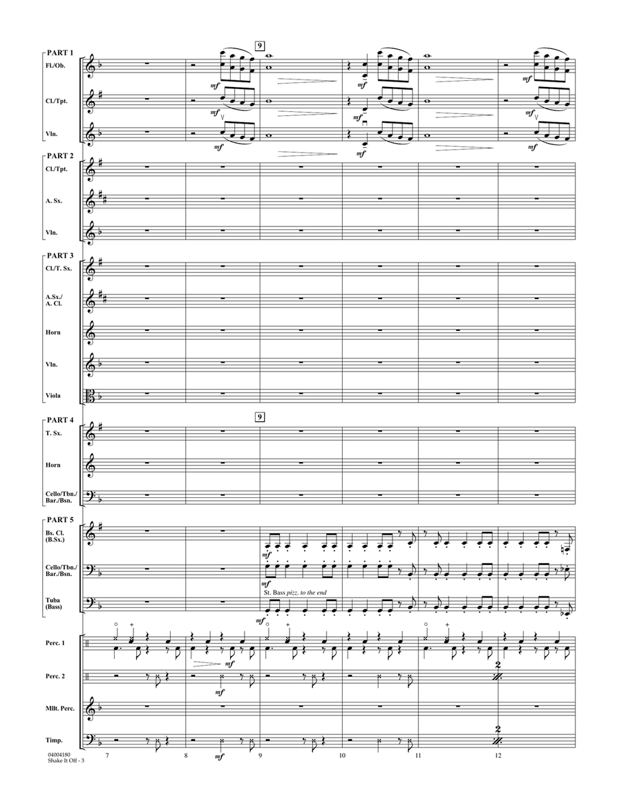 Shake It Off - Conductor Score (Full Score) Concert Band scores gallery preview page 3