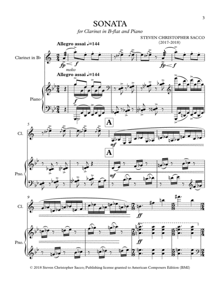 [Sacco] Sonata for Clarinet and Piano