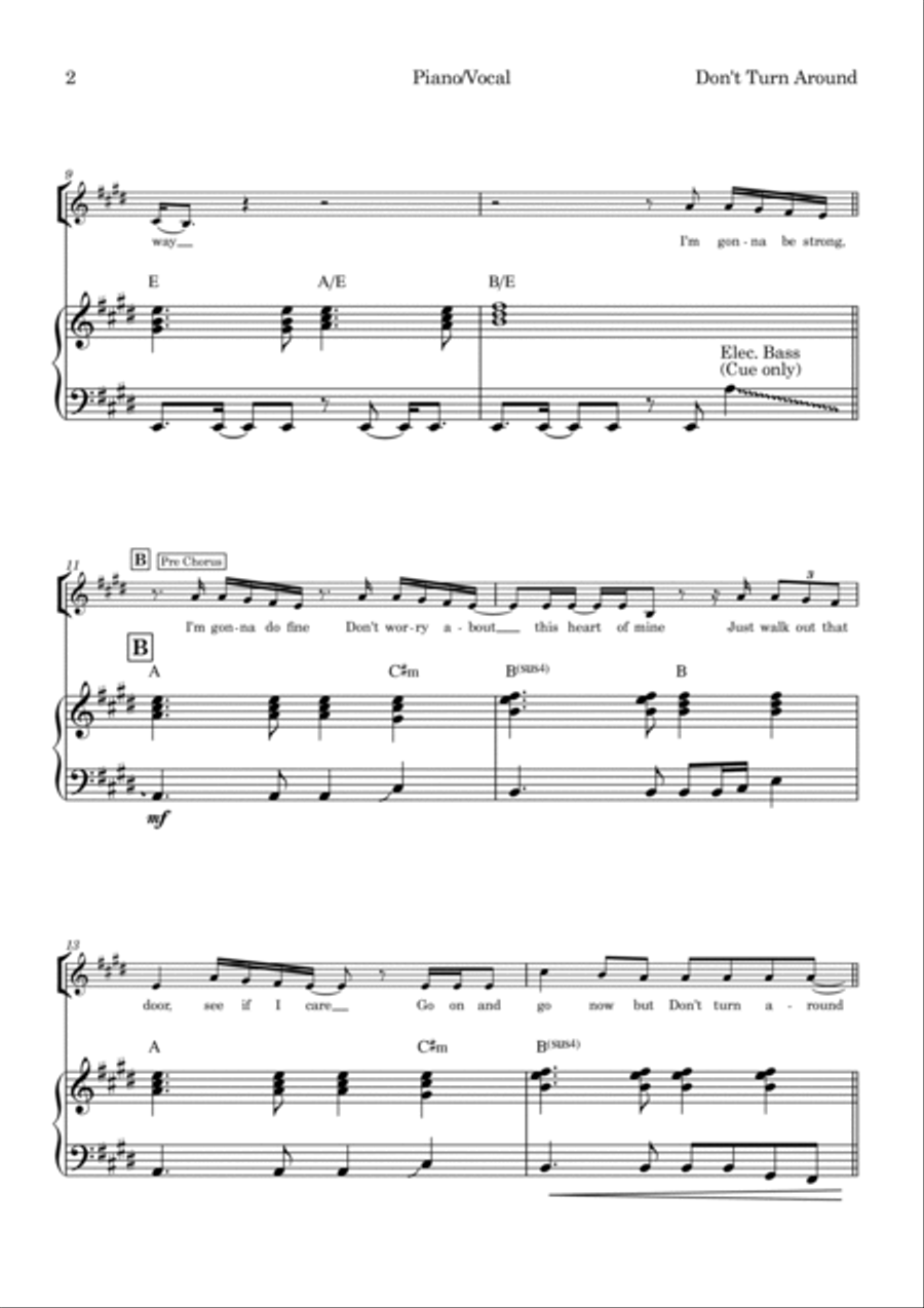 Don't Turn Around Voice scores gallery preview page 2