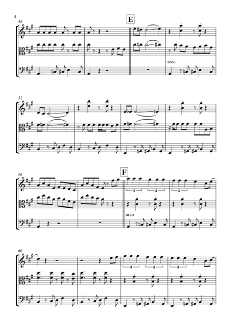 All About That Bass String Trio scores gallery preview page 4