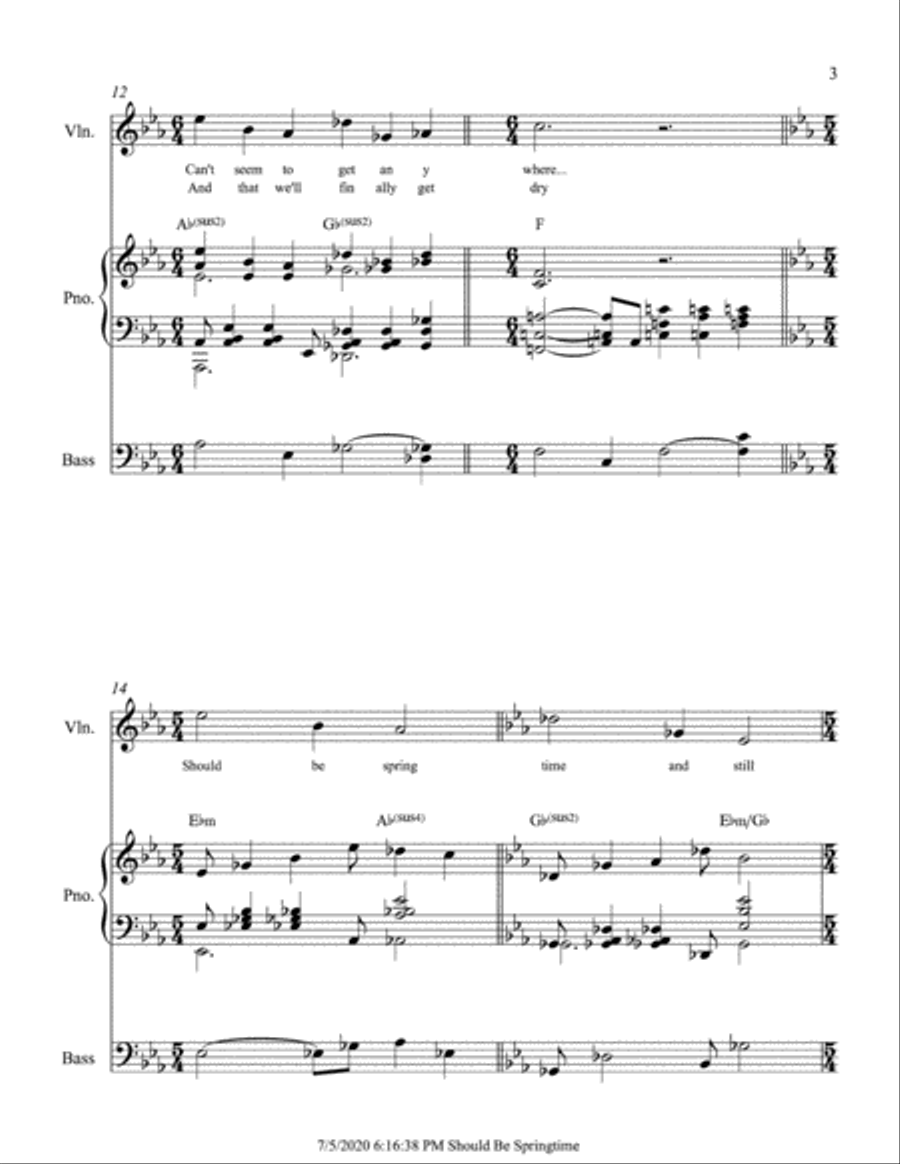 Should Be Springtime Piano, Vocal, Guitar scores gallery preview page 3