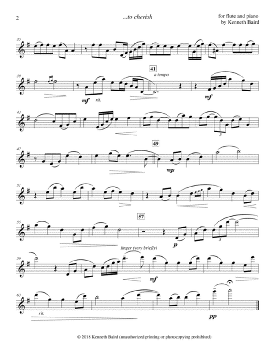 to cherish (revised for flute and piano) image number null