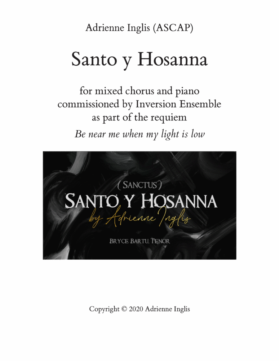 Santo y Hosanna for SATB chorus and piano image number null