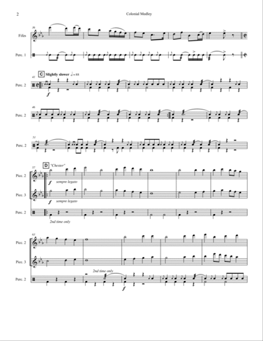 Colonial Fife & Drum Medley Piccolo scores gallery preview page 16
