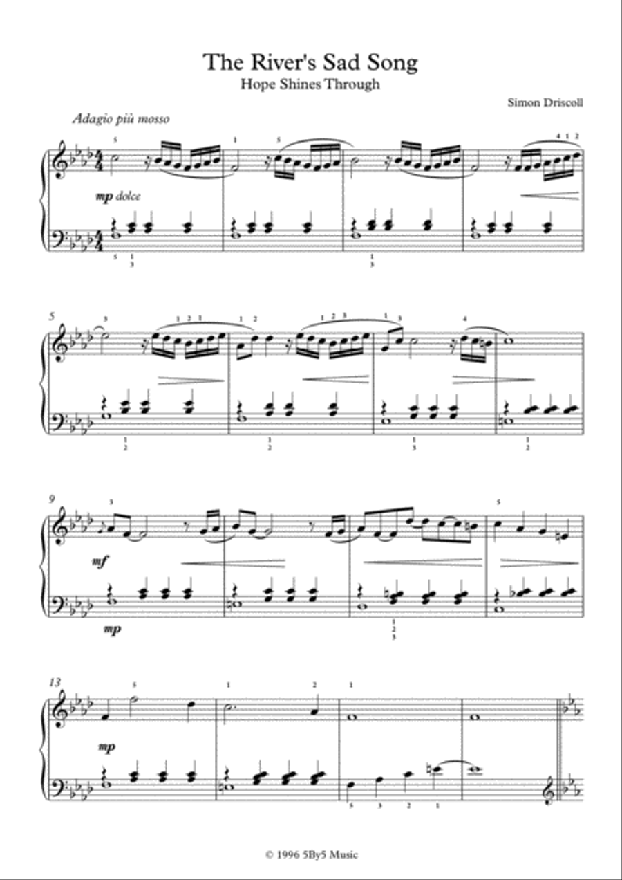 The River's Sad Song The River's Sad Song Piano Solo scores gallery preview page 1