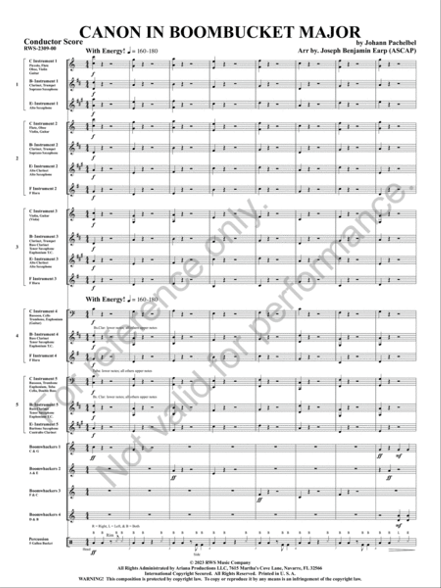 Canon in Boombucket Major Concert Band scores gallery preview page 4