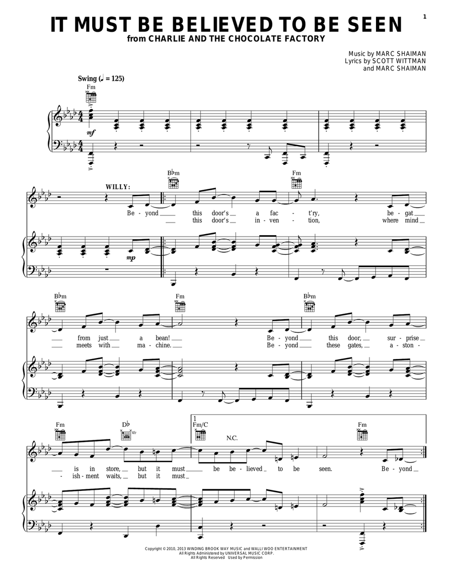 It Must Be Believed To Be Seen Voice scores gallery preview page 1