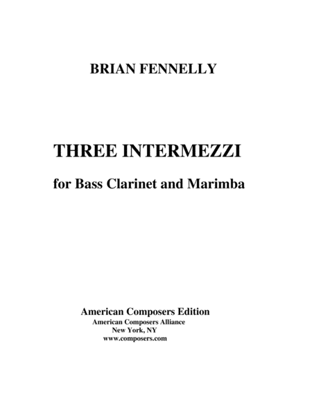[Fennelly] Three Intermezzi