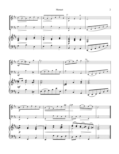 Menuet and Badinerie Suite 2 BWV 1067 for piano trio (fl, vc, pno) image number null