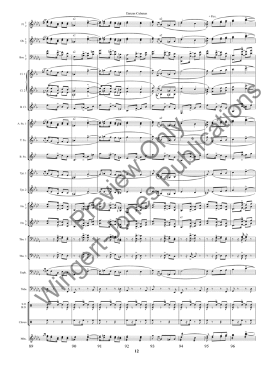 Danzas Cubanas Concert Band scores gallery preview page 15
