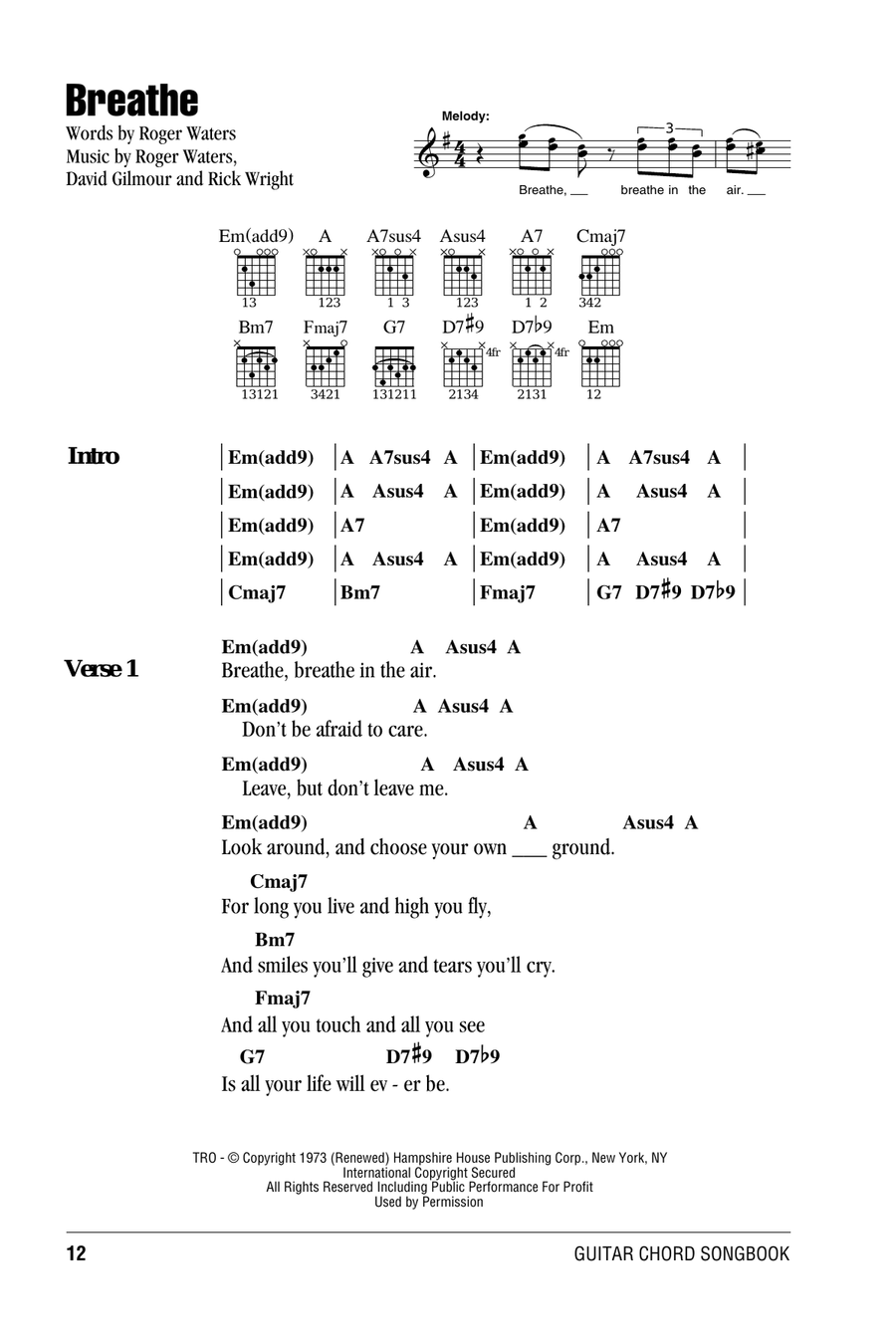 Breathe Acoustic Guitar scores gallery preview page 1