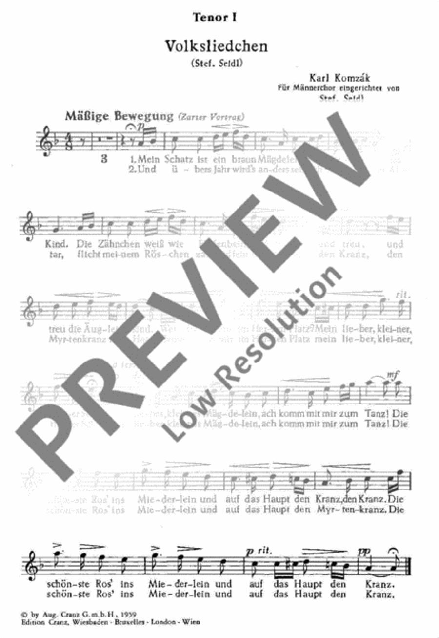 Volksliedchen Volksliedchen TTBB scores gallery preview page 2