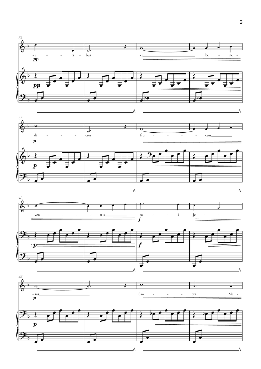 Bach / Gounod Ave Maria in F major • soprano sheet music with piano accompaniment Soprano Voice scores gallery preview page 3