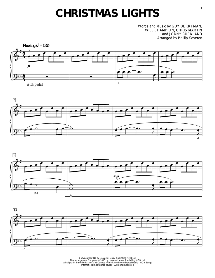 Christmas Lights [Classical version] (arr. Phillip Keveren) Piano Solo scores gallery preview page 1
