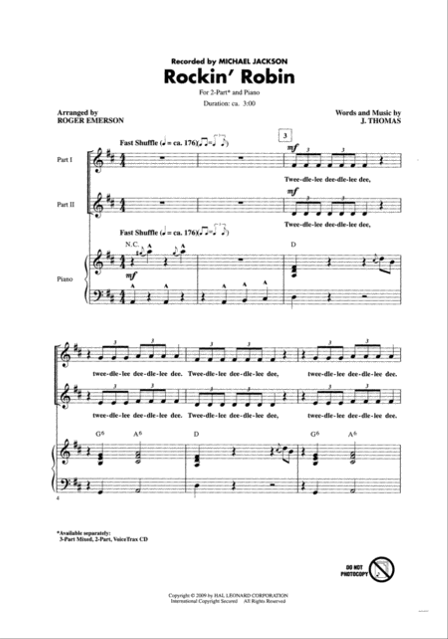 Rockin' Robin Rockin' Robin 2-Part scores gallery preview page 1