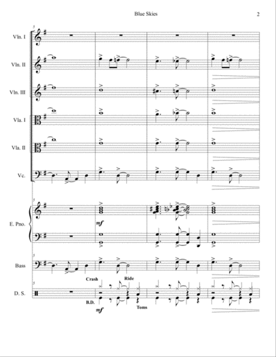 Blue Skies Set of Parts scores gallery preview page 2