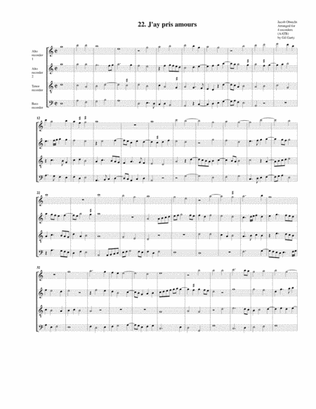 J'ay pris amours (arrangement for 4 recorders)